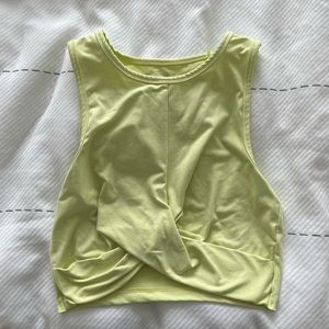 Yellow cropped workout top